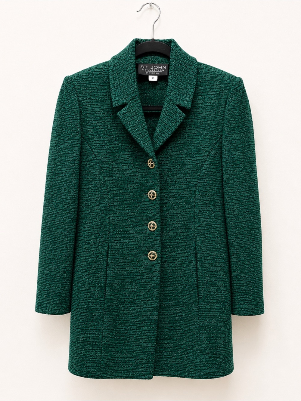$1,895 St. John Emerald Long Jacket